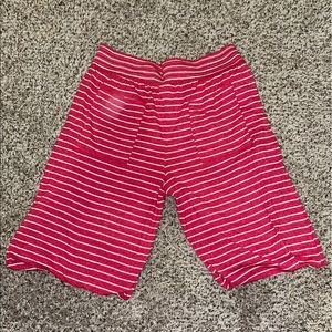 Red and white striped pajama pants